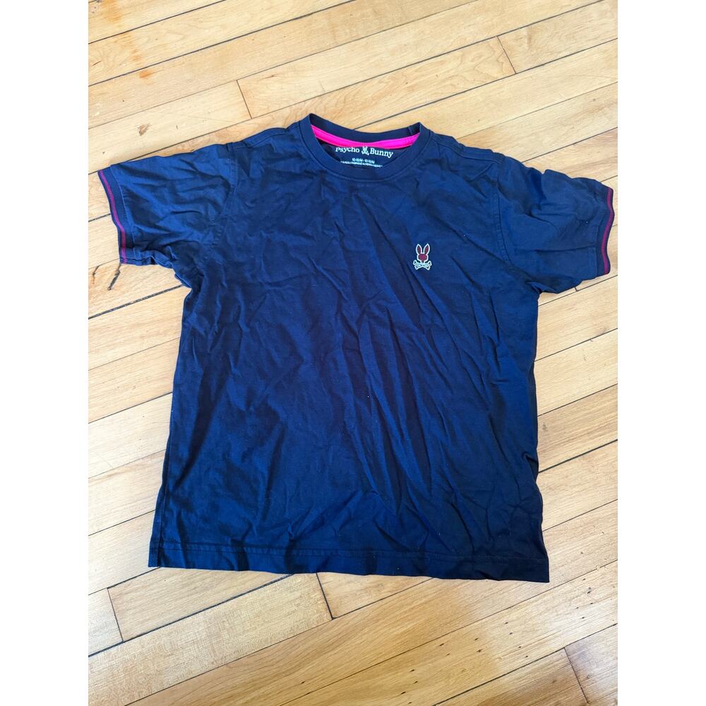 Psycho Bunny Navy Tee with Pink Trim